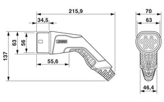 Phoenix Contact Type 2 EV Cable 1P 7.4kW 10 Meter