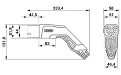Phoenix Contact Type 2 EV Cable 1P 7.4kW 10 Meter