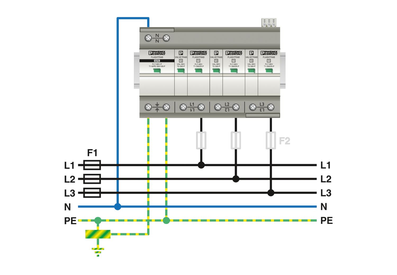 Phoenix Contact FLT-SEC-T1+T2-3S-350/25-FM